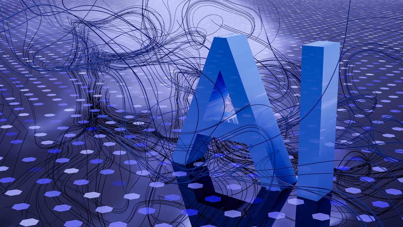 Abstract visualization of artificial intelligence and connected technology
